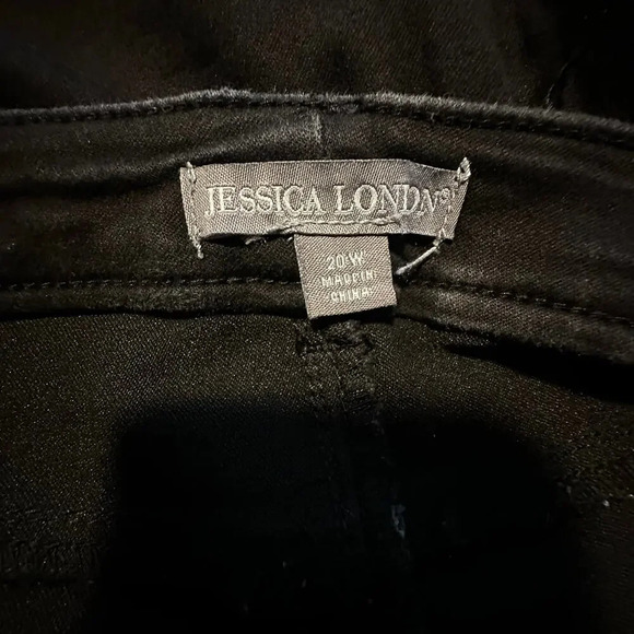 Jessica London 20W Black Jeans Sequins Stretch Ankle Cropped Plus-Size - Picture 6 of 7